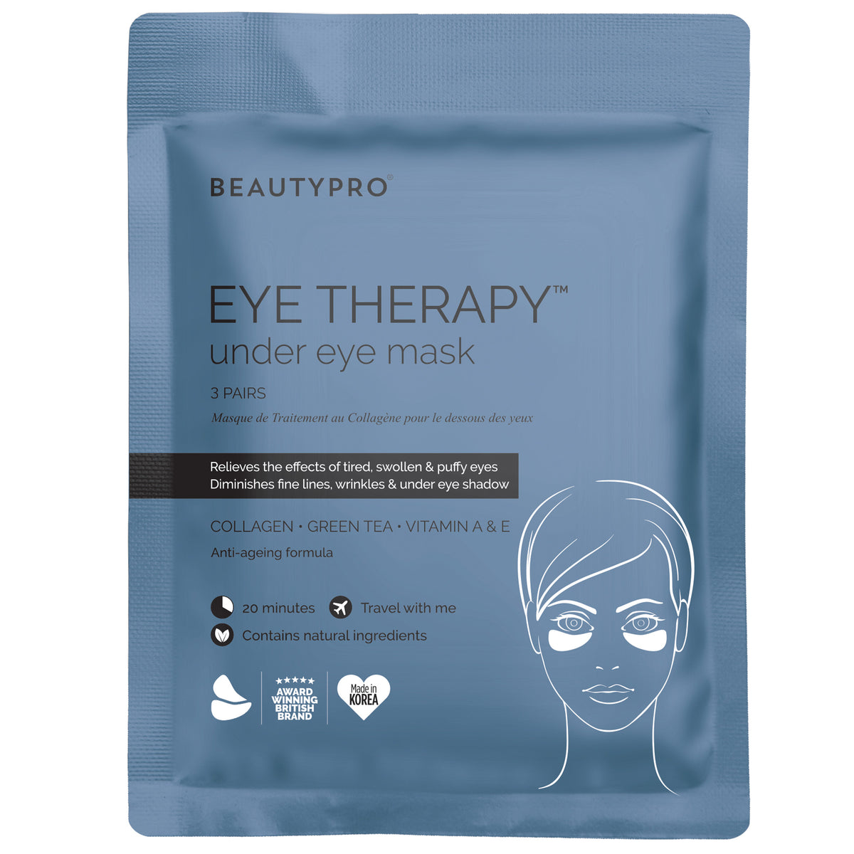 BeautyPro Eye Therapy Under Eye Mask with Collagen and Green Tea