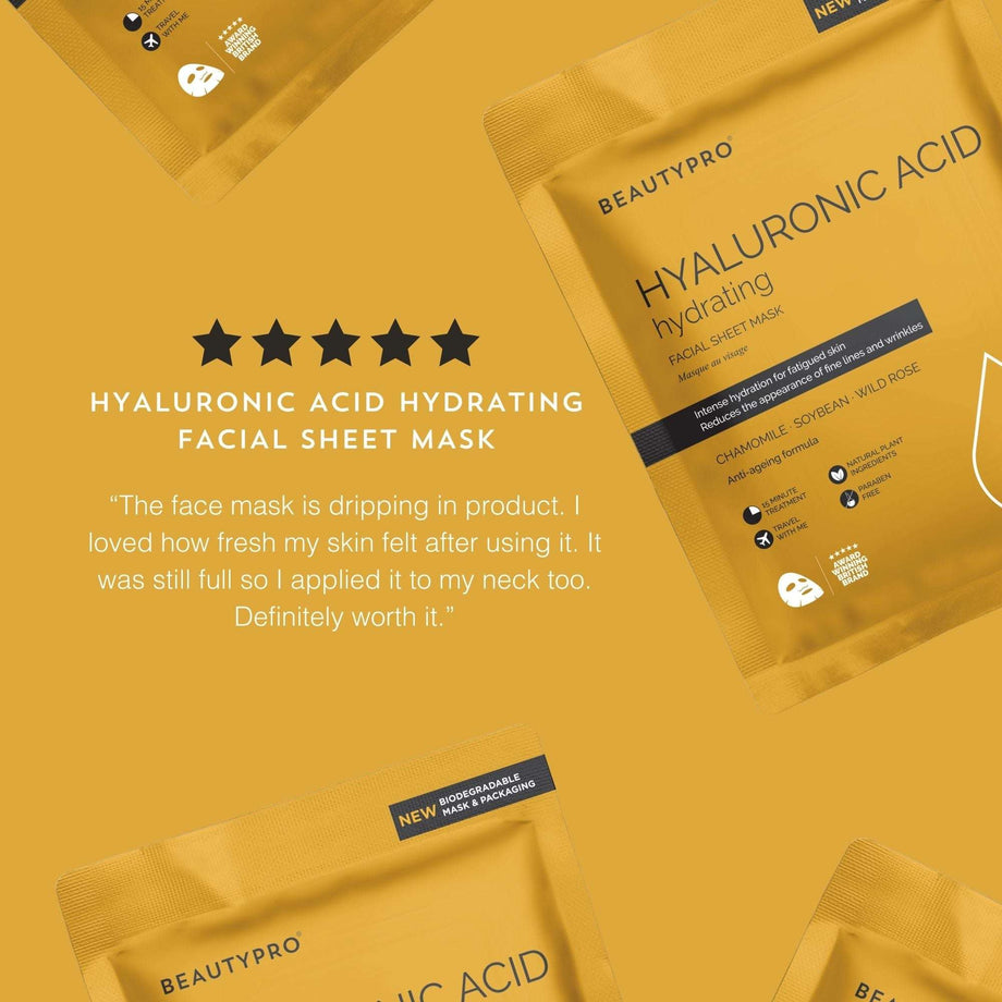 BEAUTYPRO Hyaluronic Acid Hydrating Facial Sheet Mask
