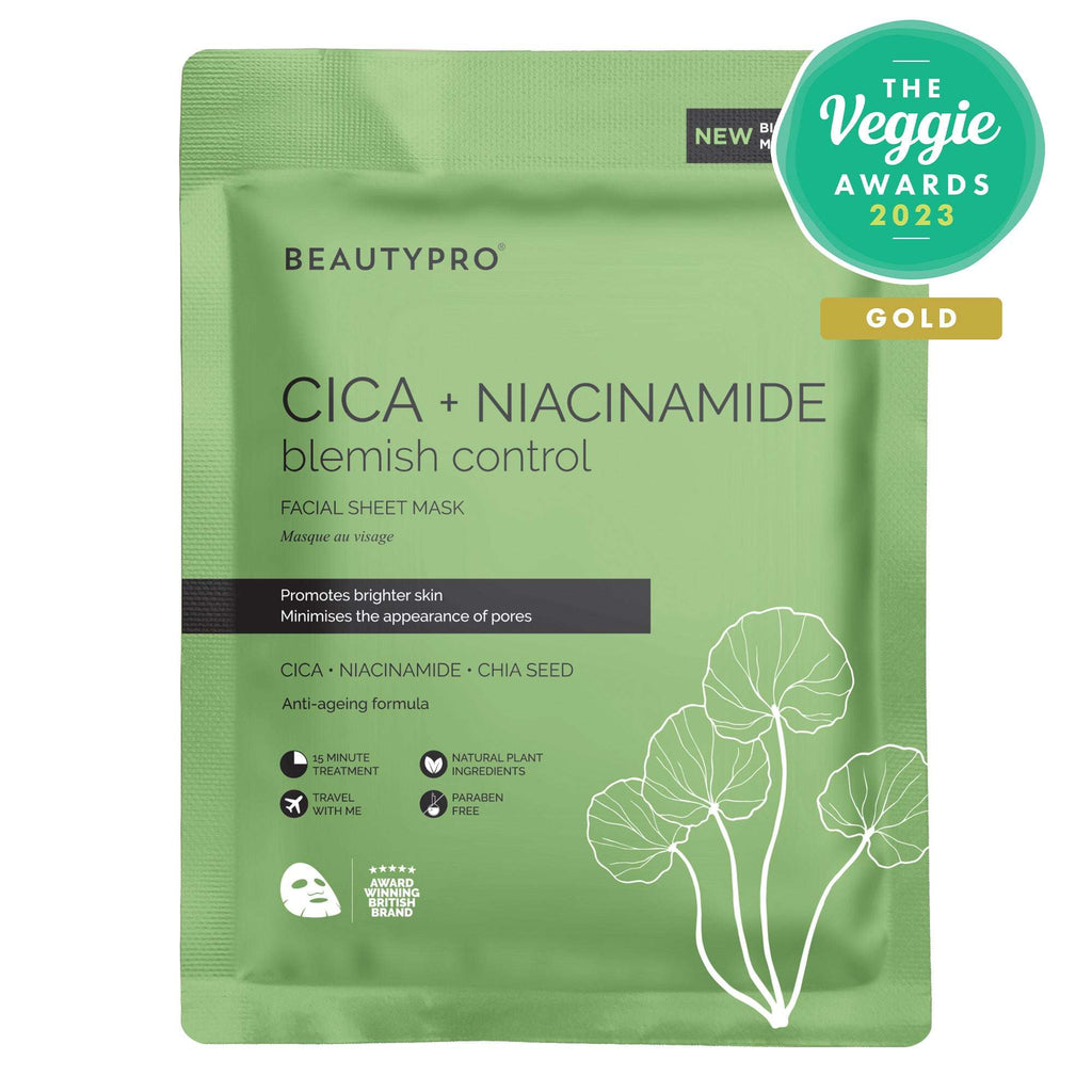 CICA + NIACINAMIDE Facial Sheet Mask - 100% Biodegradable